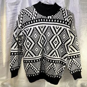 Ashleigh Morgan Y2K Vintage Fair Isle Geometric Knit Crewneck Sweater MED